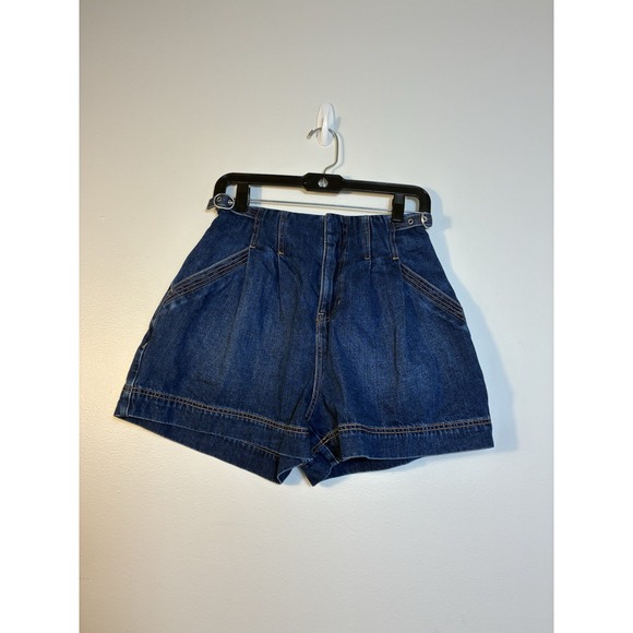 Veronica Beard Jaffe High Rise Denim Shorts Sz 26 Mid Wash‎ Pockets designer - Picture 2 of 10